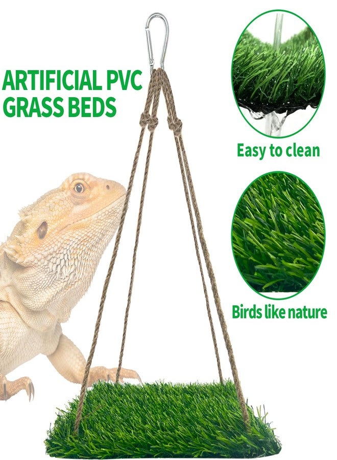 FlidRunest Large Green Bearded Dragon Hammock, Soft Bearded Dragon Hammock Swing Bed, Reptile Lounger Terrarium Hanging Hammock for Hermit Crab, Bearded Dragon, Lizard - Image 4